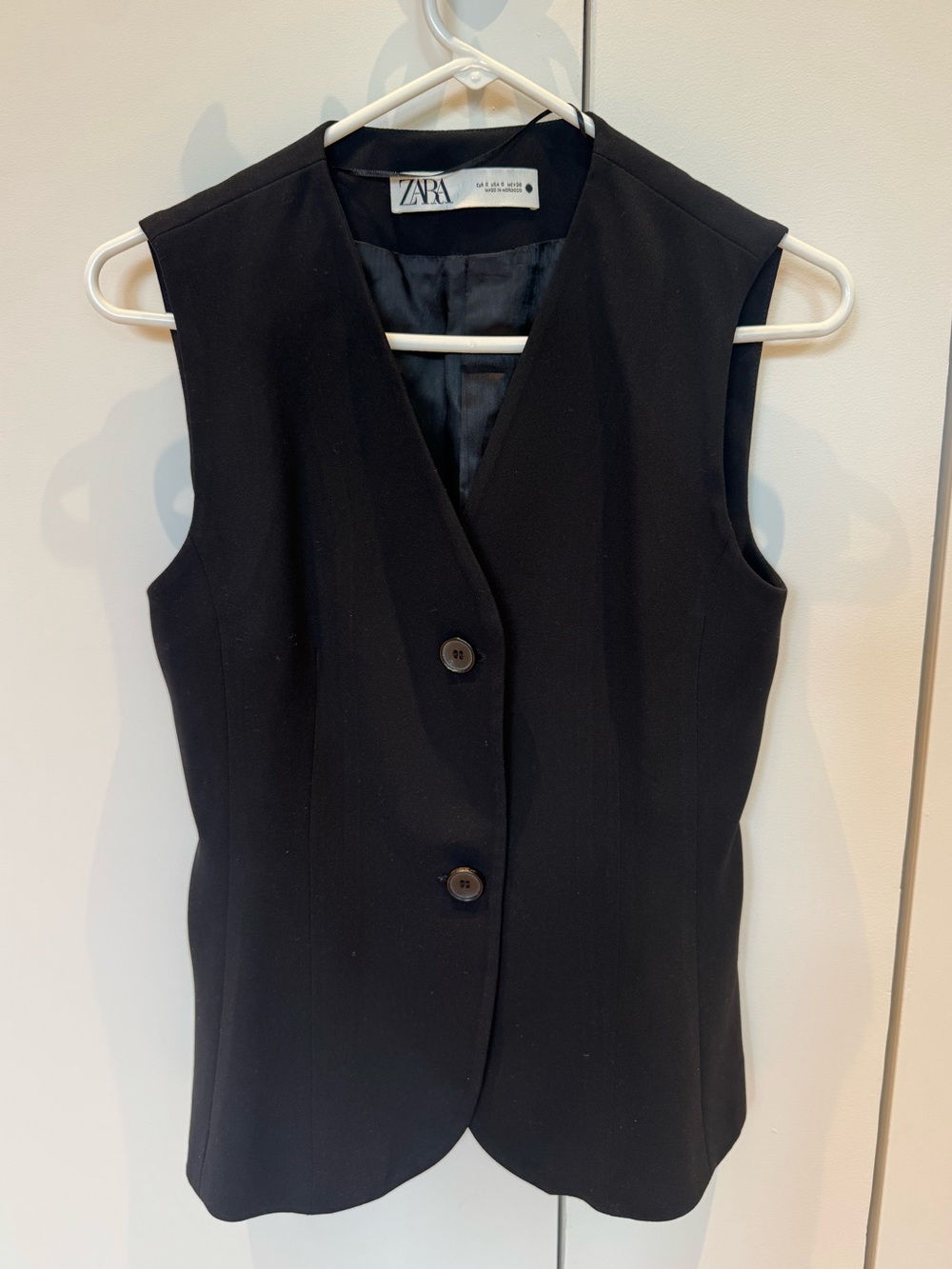 Zara Black Sleeveless Button Vest Size Small